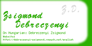 zsigmond debreczenyi business card